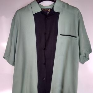 Nat Nast 100% Silk short sleeve shirt, men' Large